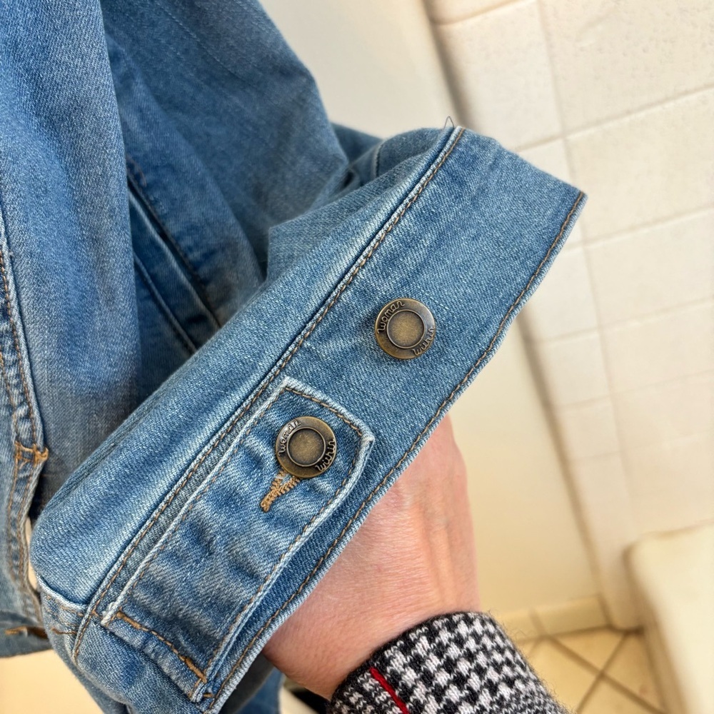 Woman Within Denim Jean Jacket Plus Size 32W XXXL Classic Preppy Teacher Comfort - Picture 5 of 13